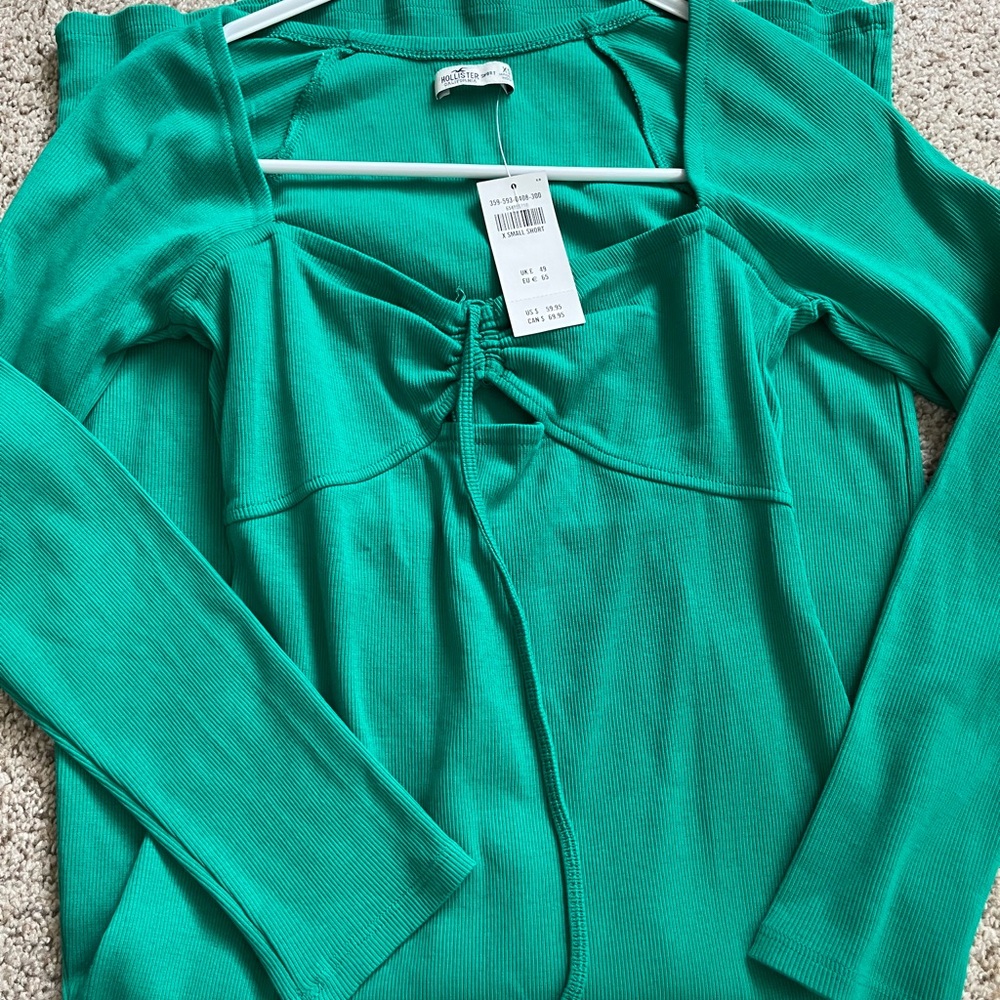 Trendy Green Long Sleeve Top